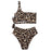 Women Leopard Print Swimsuit Women's Bikini One Shoulder Top High Waist Bottom Two Piece Swimsuits Women Push Up Bikini Set One Shoulder Beachwear Summer Leopard Bathing Suit High Waist Swimwear For Women