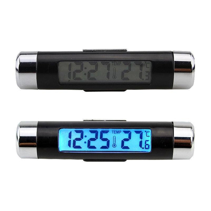 Car Digital Clock Temperature Display Electronic Clock Car Temperature Clock Universal Auto Dashboard Digital Clocks with Black Light And LCD Screen Adjustable Vehicle Temperature Thermometer Auto Electronic Clock LED Backlight Digital Display Clock