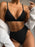 Bikini Swimwear Swimsuit Women Solid Bathing Suit Bikini Set With Pad Female High Waist Beachwear Women Bikini Swimsuits 2 Piece Deep V Neck Swimwear Adjustable Strap Back Bathing Suits