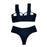 New Bikini Sets Black Push Up Swimsuit Women Neon Patchwork Bikini Swimsuit 2 Piece Cutout Molded Push Up Bathing Suit Women Swimwear Splicing Bathing Suit Holiday Beach Swimming Suit