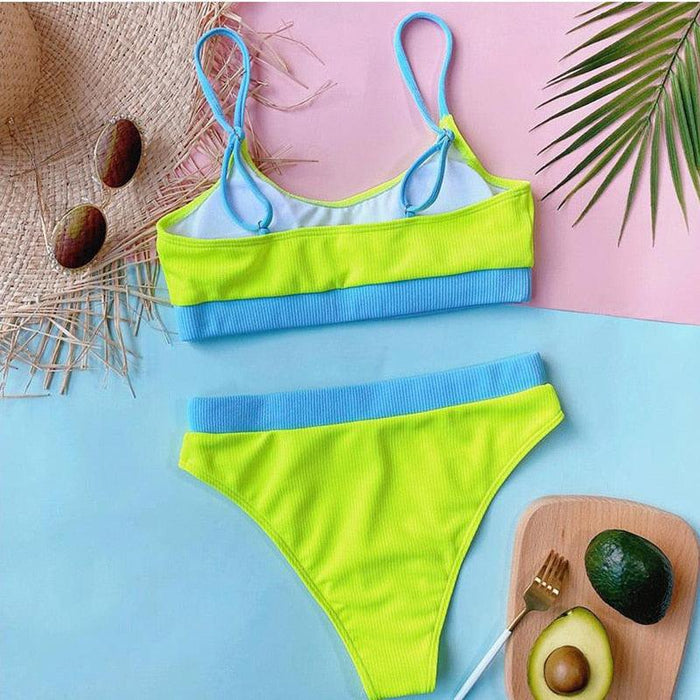 Swimwear Women Swimsuit Push Up Bikinis Fashion Women's Solid Color Bikini Pad Swimwear Swimsuit Beachwear Set Triangle Bikini Bathing Suits