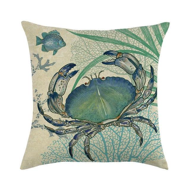 Pillowcase Sofa Cushion Cover Decoration Linen Pillow Case Higher Quality Marine Sea Life Pillow Covers Cases Super Soft Square Cushion Decorative Pillow Pattern Sofa Pillow Cover Couch Pillow 45x45CM