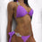 Luxury Purple Halter Crystal Diamond Bikini Female Swimsuit Women Swimwear Rhinestone Bikini Set Bathing Suit Women's Swimwear Rhinestone Halter Low Waist Tie Side Bikini Set 2 Pieces Crystal Diamond Swimsuit