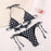 Bikini Triangle Adjust Swimwear Women's Crisscross Halter Bikini Lace Up Back Bandage Two Piece Strappy Bathing Suits G String Thong Swimwear Women Bathing Suit Hollow Out Quality Pleated Swimsuit Female Double-Sided Bikini Set