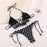 Bikini Triangle Adjust Swimwear Women's Crisscross Halter Bikini Lace Up Back Bandage Two Piece Strappy Bathing Suits G String Thong Swimwear Women Bathing Suit Hollow Out Quality Pleated Swimsuit Female Double-Sided Bikini Set