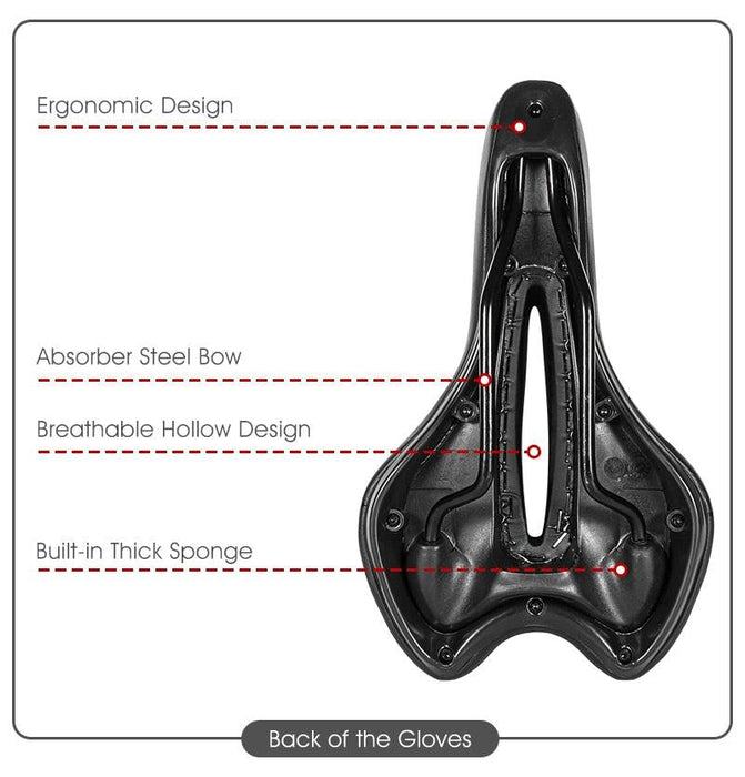 Bike Saddle Mountain Road Bike Seat PU Leather Gel Filled Cycling Cushion Comfortable Shockproof Bicycle Saddle Seat Cushion For Men Comfort Bike Saddle Anti-Slip Bicycle Saddle Waterproof Bicycle Seat For Mountain Bike Seat