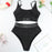 Luxury Women Black Bikini High Waist Swimwear Female 2 Pieces Set Swimsuit Bathing Suit Women Beach Women's High Waisted Bandage Bikini Set Two Piece Push Up Swimsuits