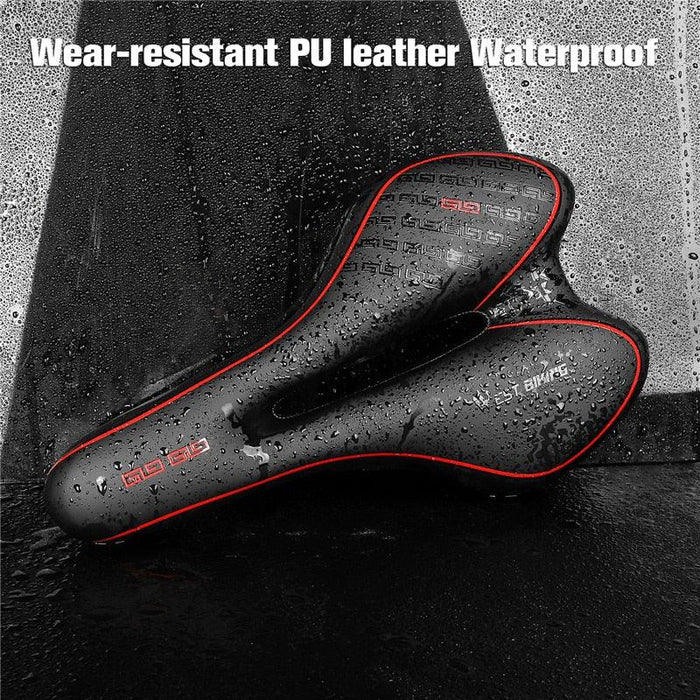 Bike Saddle Mountain Road Bike Seat PU Leather Gel Filled Cycling Cushion Comfortable Shockproof Bicycle Saddle Seat Cushion For Men Comfort Bike Saddle Anti-Slip Bicycle Saddle Waterproof Bicycle Seat For Mountain Bike Seat