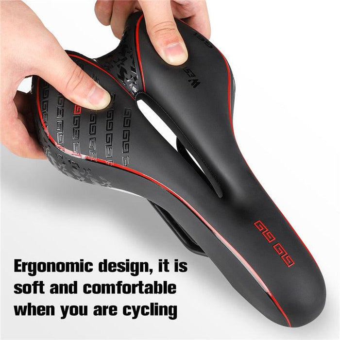 Bike Saddle Mountain Road Bike Seat PU Leather Gel Filled Cycling Cushion Comfortable Shockproof Bicycle Saddle Seat Cushion For Men Comfort Bike Saddle Anti-Slip Bicycle Saddle Waterproof Bicycle Seat For Mountain Bike Seat