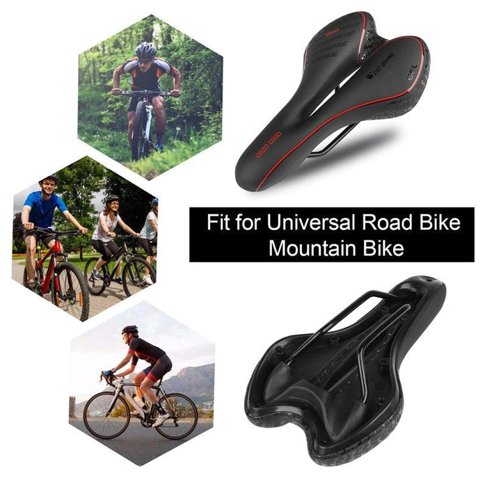 Bike Saddle Mountain Road Bike Seat PU Leather Gel Filled Cycling Cushion Comfortable Shockproof Bicycle Saddle Seat Cushion For Men Comfort Bike Saddle Anti-Slip Bicycle Saddle Waterproof Bicycle Seat For Mountain Bike Seat