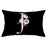 New Light Letter Flower Pillow Covers Alphabet Decorative Pillow Cases ABC Letter Flowers Cushion Covers Black Plush Pillow Case Super Soft Living Room Decorative Cushion Cover Elegant Soft Design 30x50cm