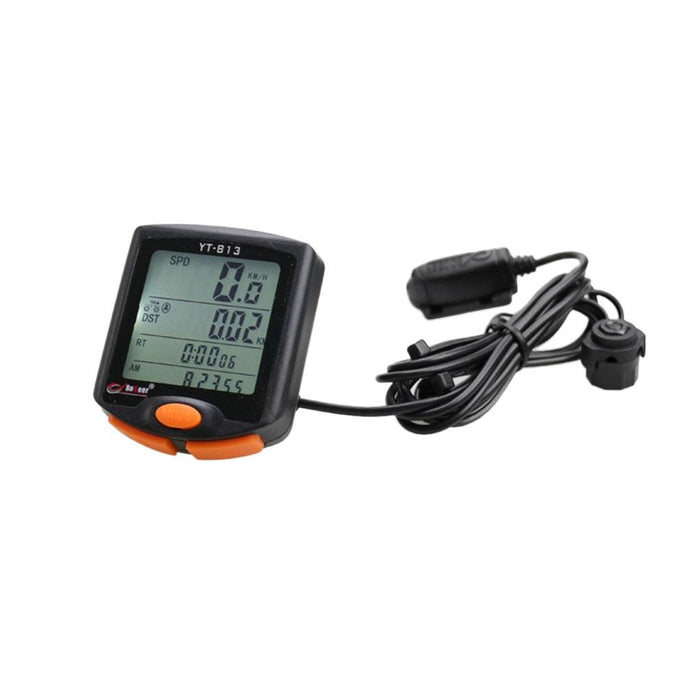 Black Mini Waterproof Bicycle Computer Wired Digital Multifunction Speedometer Waterproof Motion Sensor Bicycle Computer Odometer Cycling Multi Function Waterproof 4 Line Display With Backlight