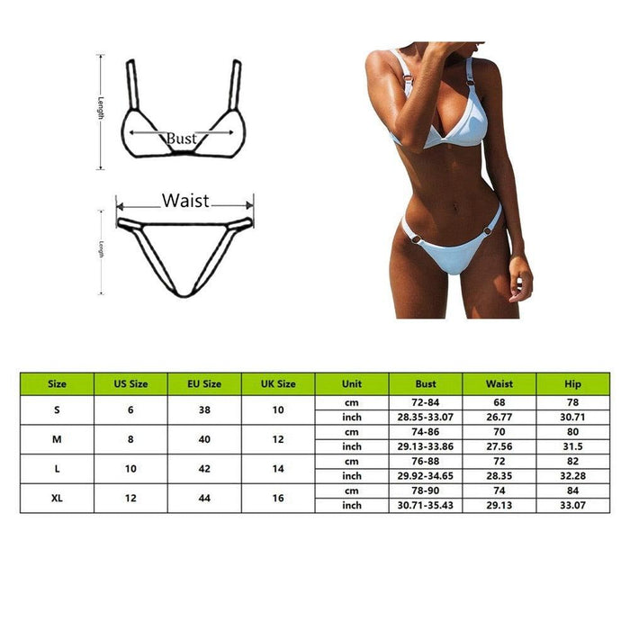 Push Up Bikini Set Swimsuits High Waist Swimwear Women Ribbed Bathing Suits Brazilian Bikinis Swimsuit for Women  Bottom Triangle Bikinis Top Bathing Suit