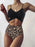 Women Leopard Print Swimsuit Women's Bikini One Shoulder Top High Waist Bottom Two Piece Swimsuits Women Push Up Bikini Set One Shoulder Beachwear Summer Leopard Bathing Suit High Waist Swimwear For Women