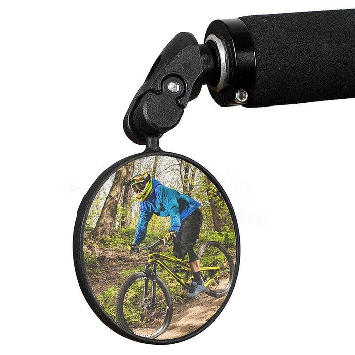 Stainless Steel Rotatable Bicycle Rearview Mirror Bike Rear View Mirror Cycling HandleBar Mirrors Rotating Adjustable HD Safety Convex Mirror With Wide Filed Of View For Mountain Bike