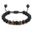 Black Lava Stone Crown Charm Tiger Eye Beads Bracelet For Men Women Braided Bracelets Handmade Adjustable Couple Distance Bracelets Lava Stone Beads Essential Oil Diffuser Adjustable Bracelet With King Queen Crown Charm