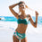 High Waist Bikini Set Women  Bikini Flower Swimwear Women High Waist Bikini Halter Two Piece Bathing Suits Tummy Control Swimsuit Push Up Swimwear Vintage Halter Neck Swimsuit Female Green Bathing Suit