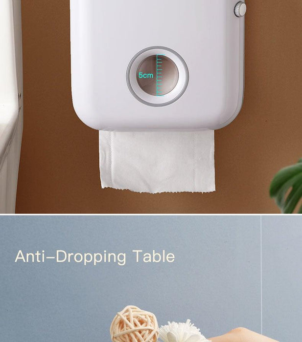 Toilet Paper Holder Stand Wall Mounted Waterproof Paper Towel Dispenser Holder Tissue Box Toilet Roll Holder For Toilet Paper Toilet Paper Roll Holder With Shelf And Drawer Adhesive Bathroom Tissue Box Holder Wall Mount Facial Toilet Tissue Paper Storage