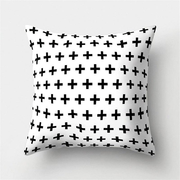 Black White Geometric Cushion Cover Pillowcase Sofa Cushions Decorative Pillow Covers Stripe Pattern Throw Pillow Case Daily Decorations Sofa Throw Pillow Case Cushion Covers Pillowcase Polyester Home Decor Pillow Cases 45x45CM