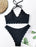 Summer Blue Bikini Women Swimwear Female Swimsuit  Women’s Floral Print Lace-up Strapless Padded Comfortable Swimwear Bathing Suit Two-pieces Bikini Set Knotted Bathing Swim Suit