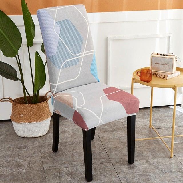 Printed Polyester Fabric Chair Cover Washable Chair Covers Seat Slipcovers Stretch Dining Seat Case For Home Stretch Removable Washable Dining Room Chair Protector Slipcovers/Home Decor Dining Room Seat Cover Multiple Styles