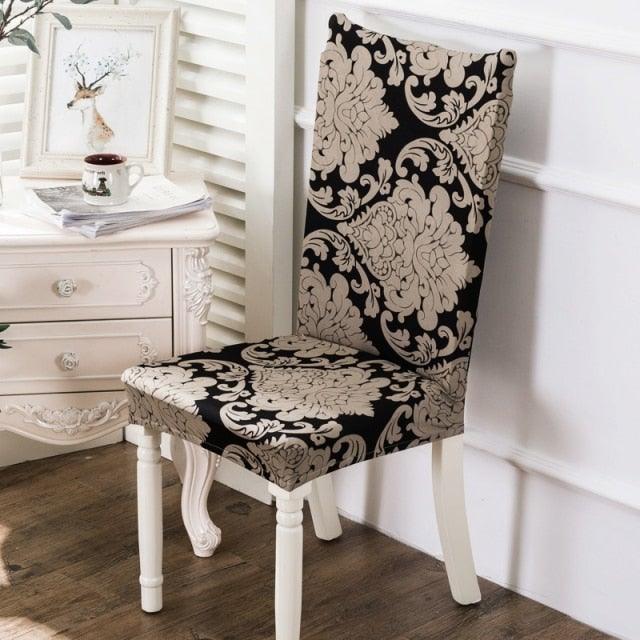 Printed Polyester Fabric Chair Cover Washable Chair Covers Seat Slipcovers Stretch Dining Seat Case For Home Stretch Removable Washable Dining Room Chair Protector Slipcovers/Home Decor Dining Room Seat Cover Multiple Styles