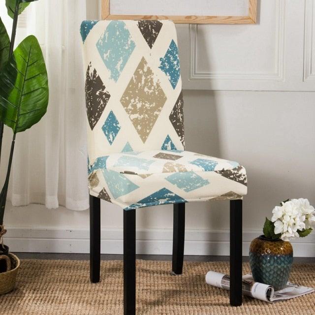 Printed Polyester Fabric Chair Cover Washable Chair Covers Seat Slipcovers Stretch Dining Seat Case For Home Stretch Removable Washable Dining Room Chair Protector Slipcovers/Home Decor Dining Room Seat Cover Multiple Styles