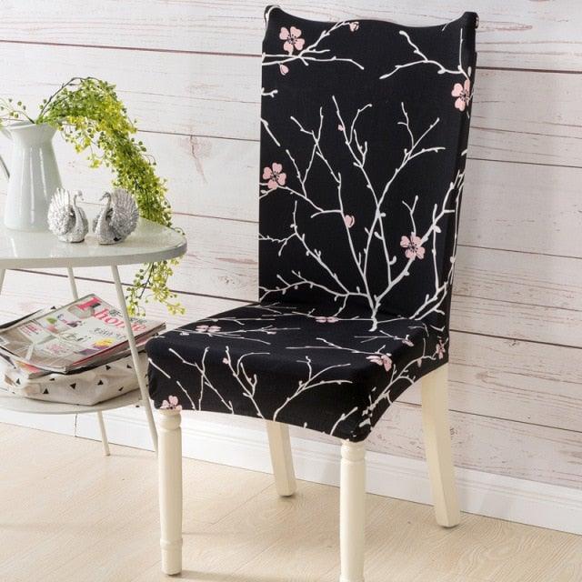 Printed Polyester Fabric Chair Cover Washable Chair Covers Seat Slipcovers Stretch Dining Seat Case For Home Stretch Removable Washable Dining Room Chair Protector Slipcovers/Home Decor Dining Room Seat Cover Multiple Styles