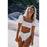 Bikini New 2 Piece Women Swimsuit Women's High Waist Bikini Set Fashion Puff Sleeve Swimwear Set Bathing Suits Solid Color Short Puff Sleeve Summer High Waist Cut Backless Bathing Suit Beachwear