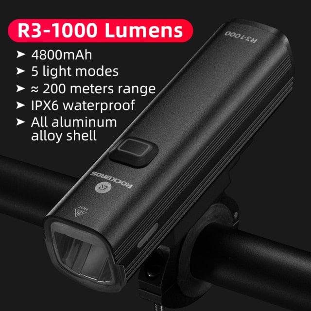 Bike Light Front Lamp USB Rechargeable LED 4800mAh Bicycle Light Waterproof Bicycle Light Set USB Rechargeable Super Bright Bike Headlight For Night Riding Bracket 1000LM - STEVVEX Sport - 224, Bicycle Light, bike, bike accessories, Bike Flashlight, Bike Front Light, Bike Headlight, Front Bike Headlight, LED Bike Front Light, Led Bike Headlight, Safety Flashlight, Safety Taillight Flashlight, Safety Warning Light, Warning bike headlight, Warning Headlight - Stevvex.com