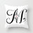 Black Alphabet Flower Print Pillow Cover White Polyester Modern Cushion Cover Decorative Pillowcase For Sofa Bed Chair Car Throw Pillow Covers Decorative Pillow Cases ABC Letter Cushion Covers Square Pillow Protectors Home Decor 45x45cm