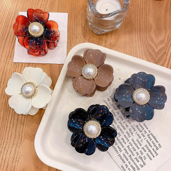 Sweet Flower Shape Hair Clips for Women Girls Hair Claw Chic Barrettes Claw Crab Hairpins Styling Bohemia Hair Jaw Clamps Medium Thick Hair Women