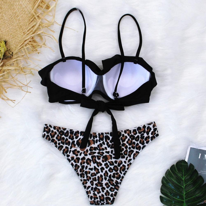 Female Two Piece Swimsuit Low Waist Bikini Floral Printing Swimwear Push Up Bathing Suit  Detachable Padded Push Up Striped Bikini Set Two Piece Swimsuit Ladies Vintage Lace Bikini Sets Beach Swimwear