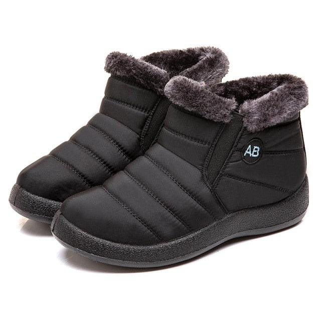 Fashion Womens Waterproof Boots Snow Boots For Winter Casual Lightweight Ankle Warm Winter Boots Fur Lined Warm Ankle Boots Slip On Waterproof Outdoor Booties Comfortable Shoes For Women