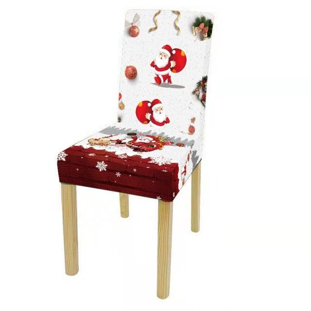 Dining Room Chair Protector Slipcovers Popular New Holiday Universal Size Christmas Printing Chair Cover Stretch Washable Detachable Seat Covers For Hotel Banquet Home Christmas Party