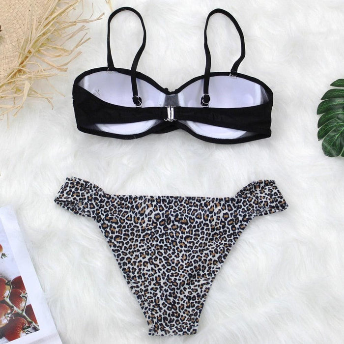 Women Two Piece Swimsuit Push Up Bikini  Padded Push Up Bikini Set Two Pieces Swimsuit Women Swimwear Bathing Suit Gifts For Mom Wife Girlfriend Swimwear Classic Print Swimsuit Bikini Set Swimwear Bathing Pool Party Bikini