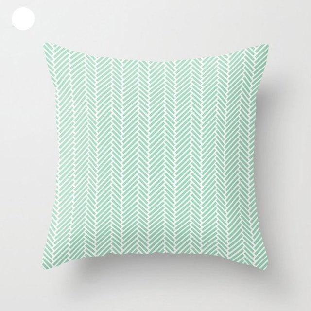 Mint Green Cushion Cover Pillowslip Home Supplies Decorative Fresh Mint Green Gray Watercolour Stripes Generic Solid Decorative Bedroom Pillow Cases Covers Pillow Case Simple Living Room