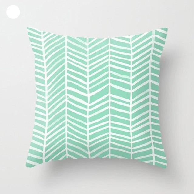 Mint Green Cushion Cover Pillowslip Home Supplies Decorative Fresh Mint Green Gray Watercolour Stripes Generic Solid Decorative Bedroom Pillow Cases Covers Pillow Case Simple Living Room