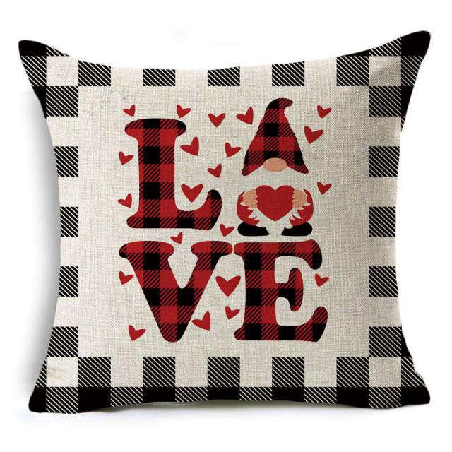 New Plaid Christmas Linen Pillowcase Xmas Series Cushion Cover Case Pillow Custom Square Pillowcase Cushion Cover Thrown Linen Pillowcase Christmas Gift 45X45CM