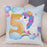 Soft Plush Unicorn Pillow Covers Cute Cartoon Animal Polyester Cotton Cushion Cover Unicorn Decorative Throw Pillow Covers Colorful Pink Wavy Hair Unicorn in Garland Cushion Cover Square Pillow Cases for Girls Women Kids Car Sofa Home Decor 45X45CM