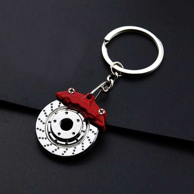 Creative Gift Car Metal Keychain Turbo Gear Hub Pendant Brake Disc Shock Absorber Pendant Alloy Short Quick Shifter Key Chain Ring Charming Auto Rainbow Metal Pendant Keyring Wheel Rim Tire Rotary Engine Keyring