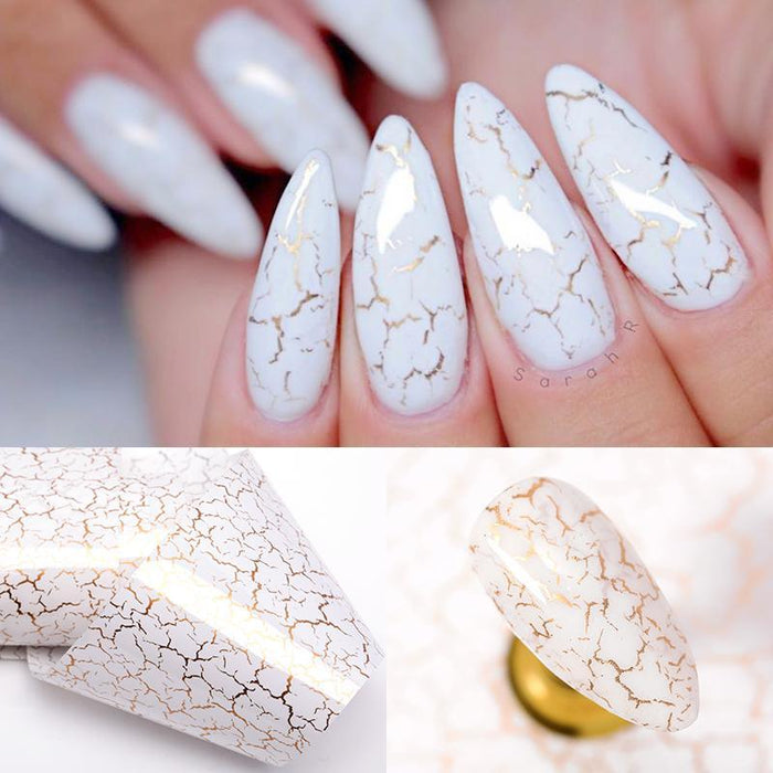 Nail Foils Marble Flower Series Iridescent Nail Art Transfer Sticker Paper Slider Nail Water Decal Design Manicures Decorations  Art Manicures Decoration New Gold Nail Transfer Foils for Nail Arts Nails Supply Holographic Effect Nail Art Foil Stickers Hol