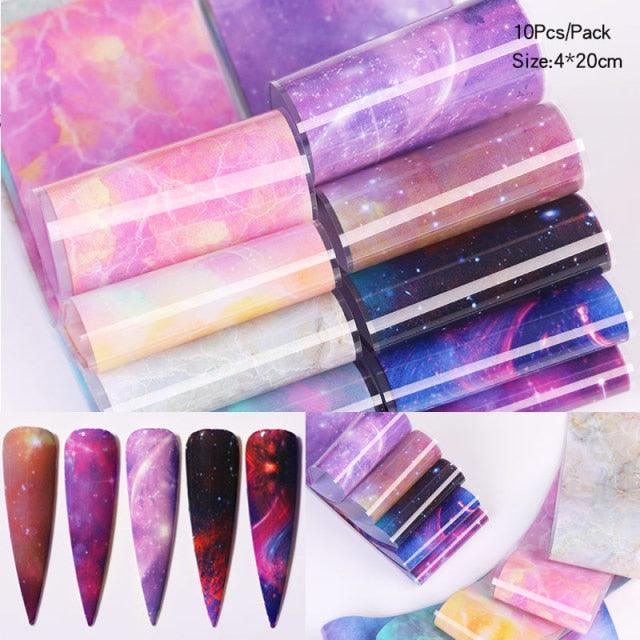 Nail Foils Marble Flower Series Iridescent Nail Art Transfer Sticker Paper Slider Nail Water Decal Design Manicures Decorations  Art Manicures Decoration New Gold Nail Transfer Foils for Nail Arts Nails Supply Holographic Effect Nail Art Foil Stickers Hol