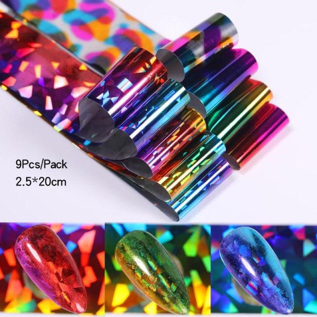 Nail Foils Marble Flower Series Iridescent Nail Art Transfer Sticker Paper Slider Nail Water Decal Design Manicures Decorations  Art Manicures Decoration New Gold Nail Transfer Foils for Nail Arts Nails Supply Holographic Effect Nail Art Foil Stickers Hol