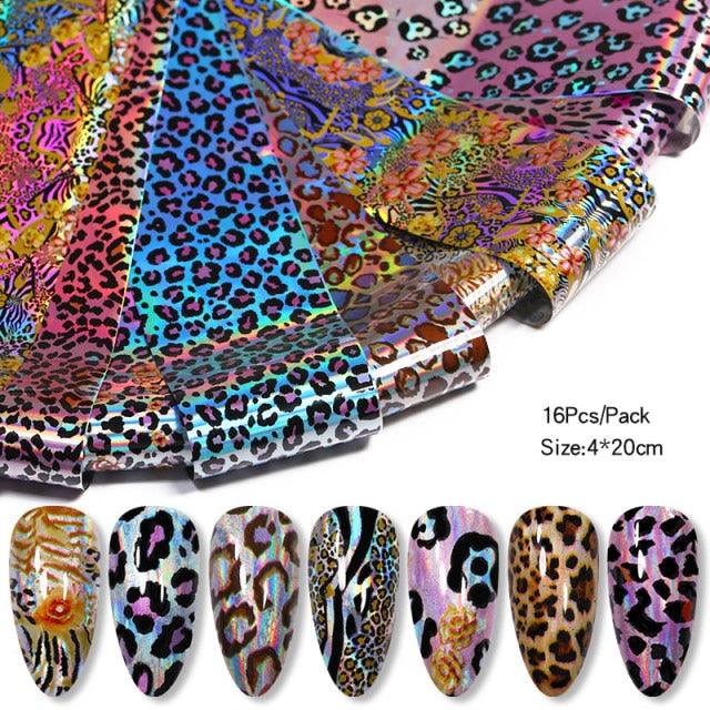 Nail Foils Marble Flower Series Iridescent Nail Art Transfer Sticker Paper Slider Nail Water Decal Design Manicures Decorations  Art Manicures Decoration New Gold Nail Transfer Foils for Nail Arts Nails Supply Holographic Effect Nail Art Foil Stickers Hol