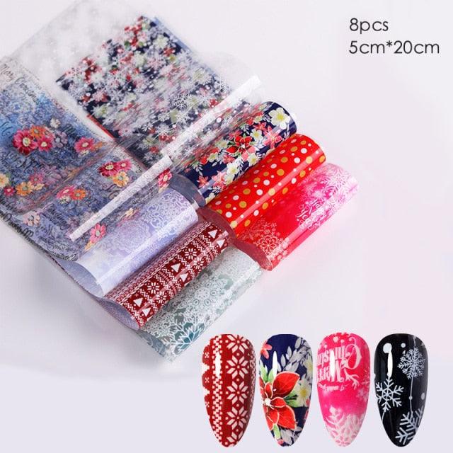 Nail Foils Marble Flower Series Iridescent Nail Art Transfer Sticker Paper Slider Nail Water Decal Design Manicures Decorations  Art Manicures Decoration New Gold Nail Transfer Foils for Nail Arts Nails Supply Holographic Effect Nail Art Foil Stickers Hol