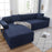 Elegant Elastic Sofa Covers Set for Living Room Chaise Lounge L Shape Corner Stretch Couch Armchair Slipcover Furniture Protector Shaped Sofa Cover Sectional Couch Cover for Living Room Fabric Chaise Lounge Slipcover