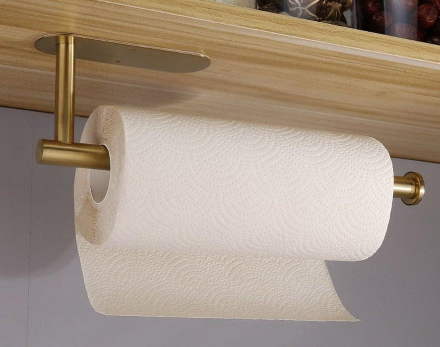 Adhesive Paper Holder Gold 304 Stainless Steel Stand Toilet Paper Towel Rack Tissue Roll Hanger For Kitchen Bathroom Free Nail Stainless Steel Toilet Tissue Roll Holder Sticky Hand Towel Hanger Vertical Or Horizontal No Drilling