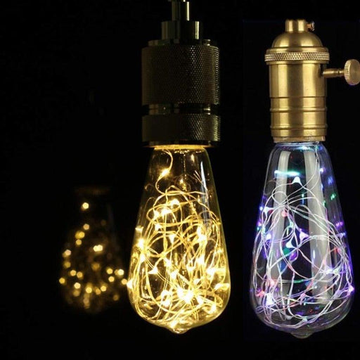 New Color LED Edison String Light Bulb Warm Colorful Lighting LED Copper Wire Bulb Home Decor Holiday Night Light Lamp Decorative Filament String Light Bulb For Bathroom Bedroom