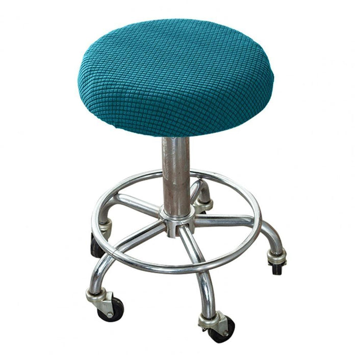 Seat Chair Slipcover Thickened Round Chair Cover Bar Stool Cover Elastic Stretchable Polyester Round Washable Stool Cushion Home Jacquard Bar Stool Covers Stretch Round Chair Seat Cover Chair Seat Slipcovers